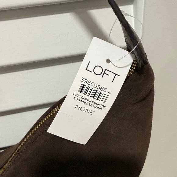 LOFT Chocolate Brown Suede Hobo Bag - Picture 2 of 5